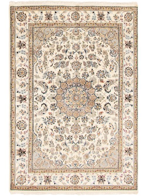 Persian Style Nain 9La 5'6" x 8'2" Hand-knotted Silk, Wool Rug 