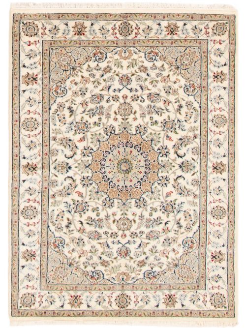 Persian Style Nain 9La 4'9" x 6'5" Hand-knotted Silk, Wool Rug 