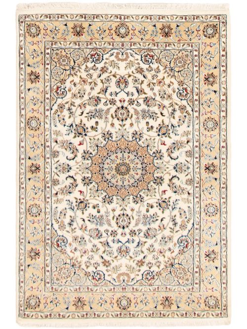 Persian Style Nain 9La 4'1" x 6'1" Hand-knotted Silk, Wool Rug 