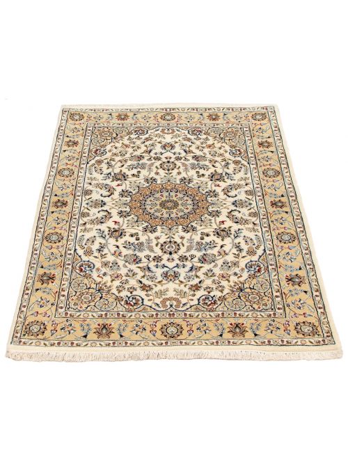 Persian Style Nain 9La 4'1" x 6'1" Hand-knotted Silk, Wool Rug 
