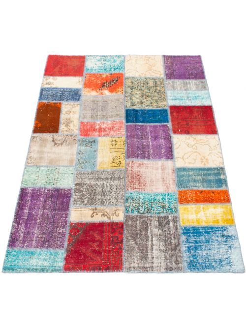 Turkish Color Transition Patchwork 5'8" x 8'0" Hand-knotted Wool Rug 