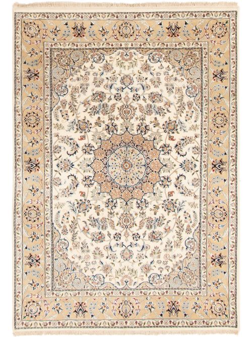 Persian Style Nain 9La 5'8" x 8'1" Hand-knotted Silk, Wool Rug 