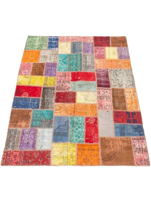 Turkish Color Transition Patchwork 5'10" x 7'11" Hand-knotted Wool Rug 