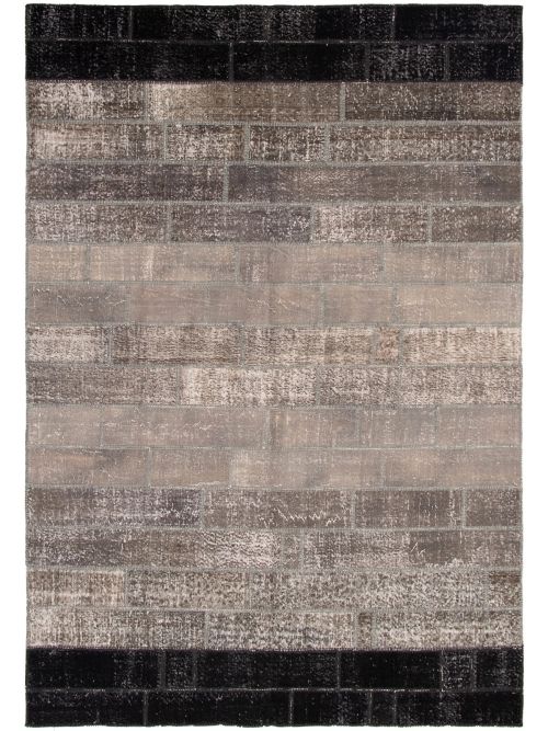 Turkish Color Transition Patchwork 8'2" x 11'11" Hand-knotted Wool Rug 