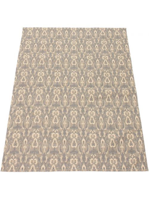 Indian Collage 4'7" x 6'7" Handmade Chenille Rug 