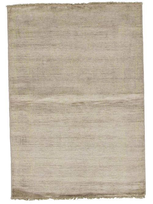 Indian Jules Oushak 4'8" x 6'8" Hand-knotted Silk Rug 