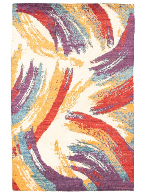 Pakistani Abstract Lahore Legacy 6'2" x 9'7" Hand-knotted Wool Rug 