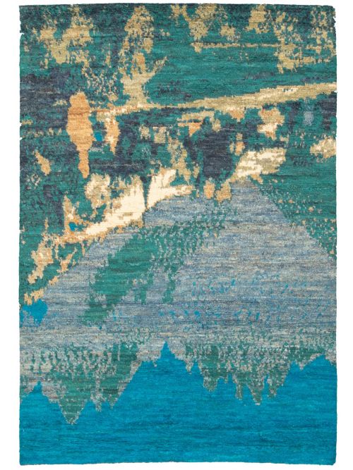 Pakistani Abstract Lahore Legacy 6'5" x 9'6" Hand-knotted Wool Rug 
