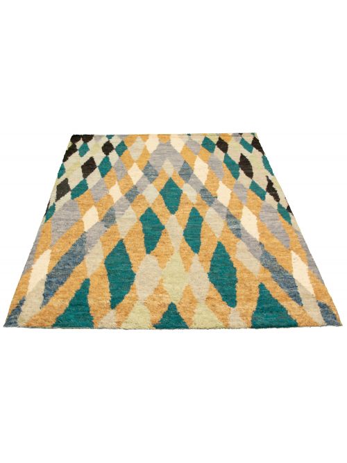 Pakistani Abstract Lahore Legacy 6'5" x 9'6" Hand-knotted Wool Rug 