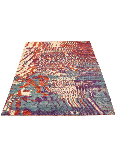 Pakistani Abstract Lahore Legacy 6'1" x 9'10" Hand-knotted Wool Rug 