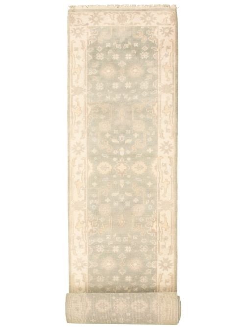 Indian Royal Oushak 2'7" x 19'10" Hand-knotted Wool Rug 