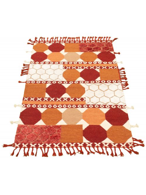 Indian Cambridge 5'4" x 7'11" Flat-Weave Silk, Wool Kilim 