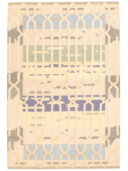 Indian Cambridge 5'2" x 7'10" Flat-Weave Wool Kilim 