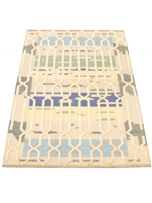 Indian Cambridge 5'2" x 7'10" Flat-Weave Wool Kilim 