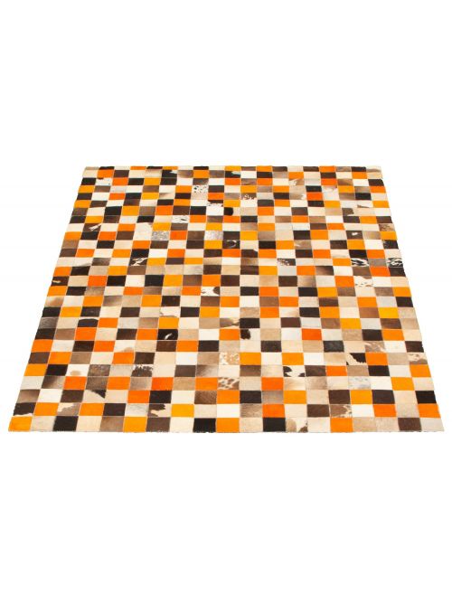 Argentina Cowhide Patchwork 4'7" x 6'7" Handmade Leather Rug 