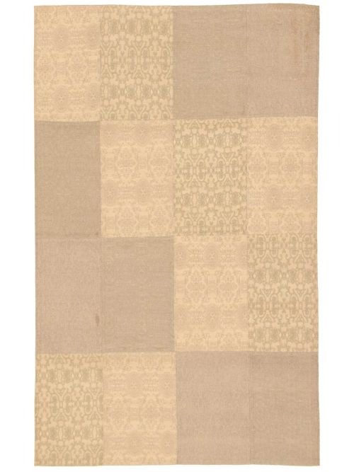 Indian Collage 5'5" x 7'6" Handmade Chenille Rug 