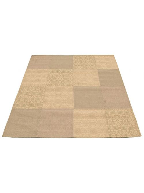 Indian Collage 5'5" x 7'6" Handmade Chenille Rug 