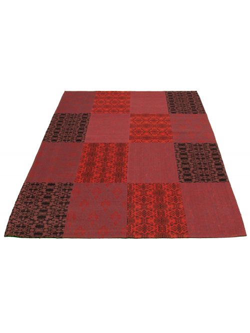 Indian Collage 6'7" x 9'9" Handmade Chenille Rug 