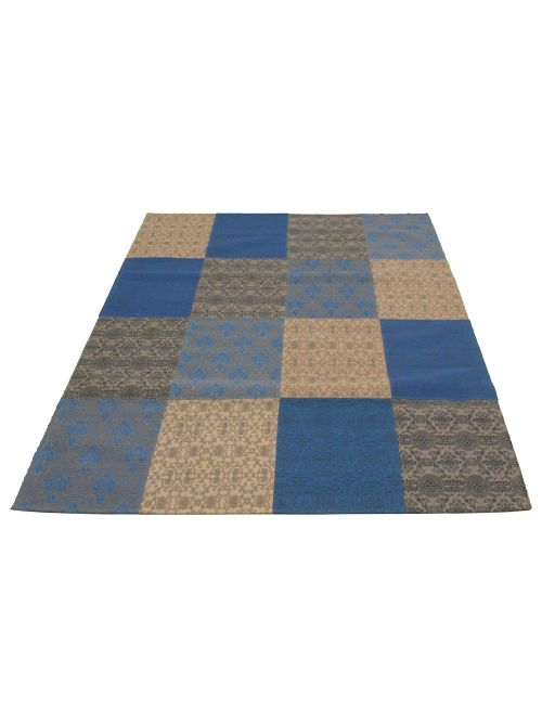 Indian Collage 6'8" x 9'9" Handmade Chenille Rug 