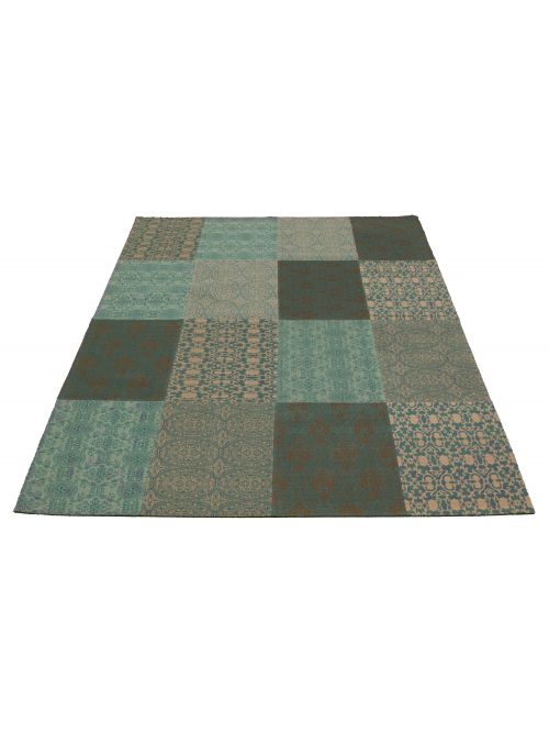 Indian Collage 6'6" x 9'9" Handmade Chenille Rug 