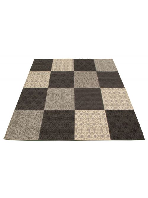 Indian Collage 6'8" x 9'9" Handmade Chenille Rug 