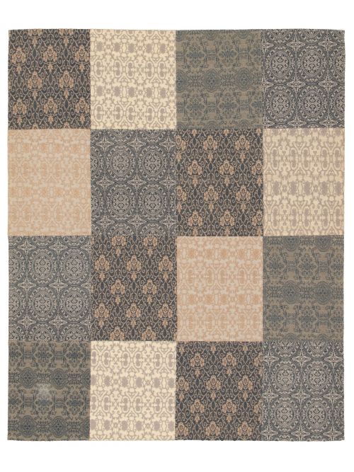 Indian Collage 6'8" x 8'2" Handmade Chenille Rug 