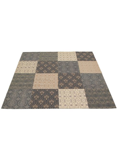 Indian Collage 6'8" x 8'2" Handmade Chenille Rug 