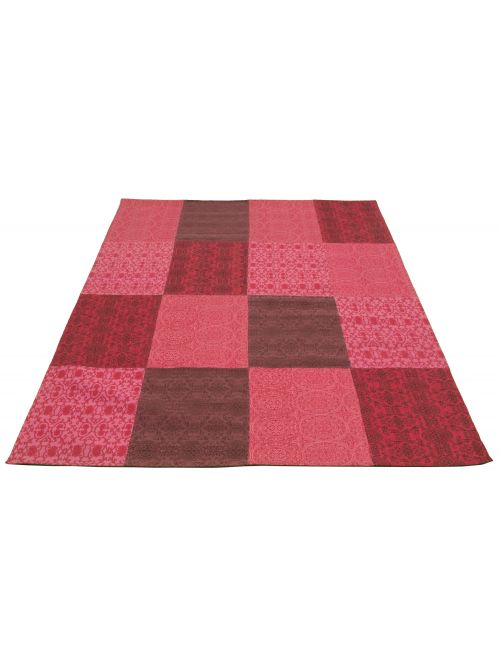 Indian Collage 6'7" x 9'9" Handmade Chenille Rug 