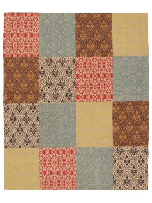 Indian Collage 6'8" x 8'2" Handmade Chenille Rug 