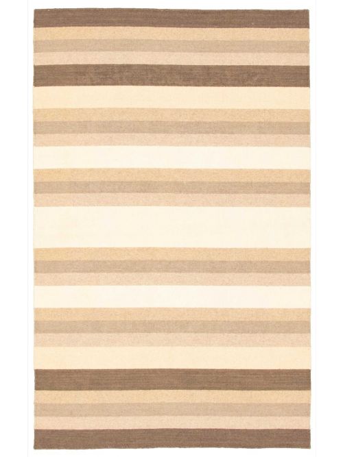 Indian Manhattan 5'1" x 6'11" Flat-Weave Wool Kilim 