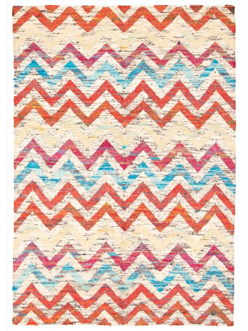 Indian Sari Silk 5'3" x 7'4" Flat-Weave Silk Kilim 