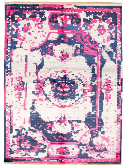 Indian Jules Oushak 5'6" x 7'6" Hand-knotted Silk Rug 