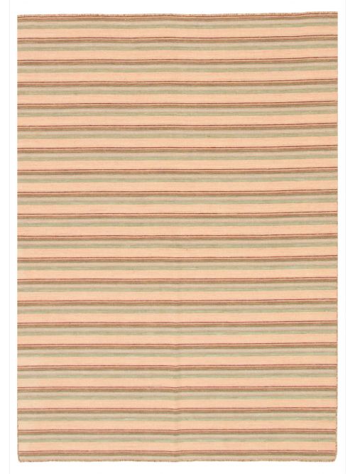Indian Manhattan 5'0" x 6'10" Flat-Weave Wool Kilim 