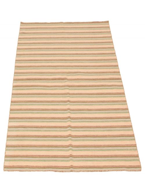 Indian Manhattan 5'0" x 6'10" Flat-Weave Wool Kilim 