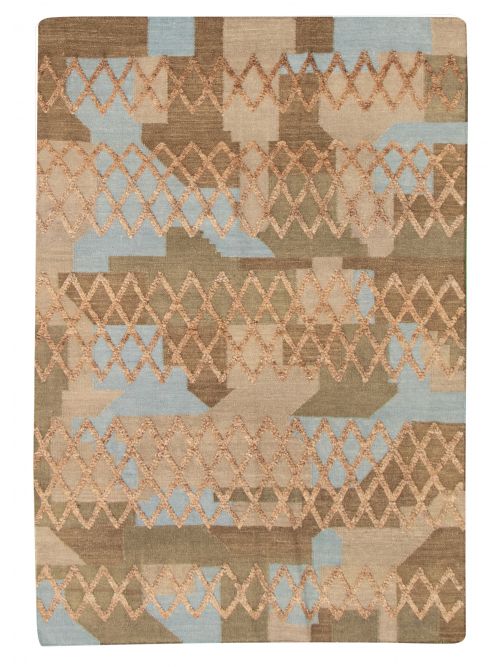 Indian Cambridge 5'2" x 7'8" Flat-Weave Wool Kilim 