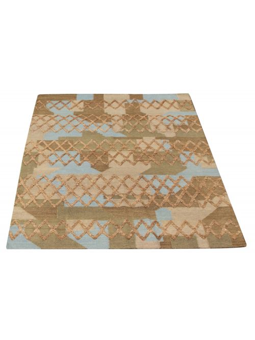 Indian Cambridge 5'2" x 7'8" Flat-Weave Wool Kilim 