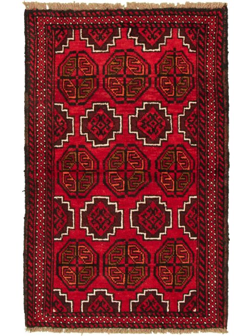 Afghan Akhjah 3'7" x 5'8" Hand-knotted Wool Rug 