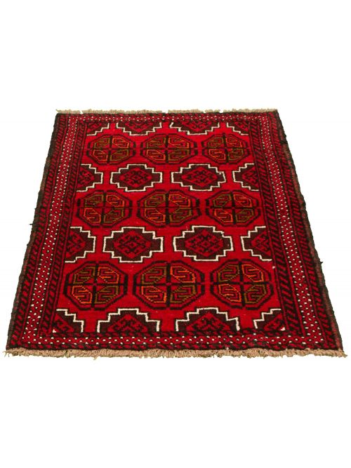 Afghan Akhjah 3'7" x 5'8" Hand-knotted Wool Rug 