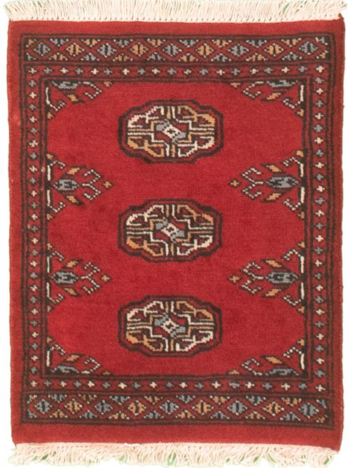 Pakistani Finest Peshawar Bokhara 1'7" x 2'2" Hand-knotted Wool Rug 
