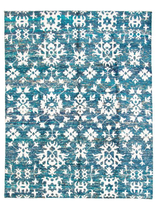 Indian Sari Silk 8'0" x 9'10" Hand-knotted Silk Rug 