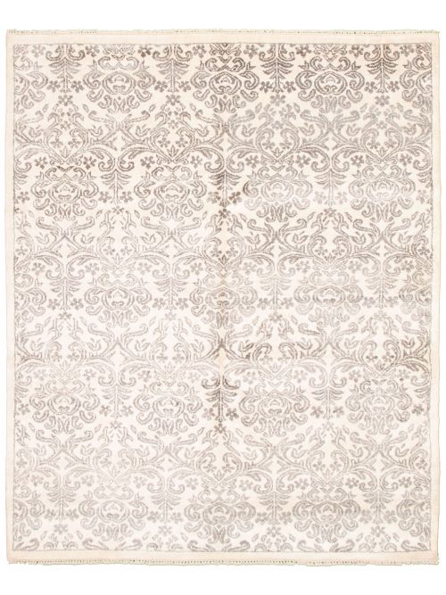 Indian Jules Oushak 8'0" x 9'8" Hand-knotted Silk Rug 