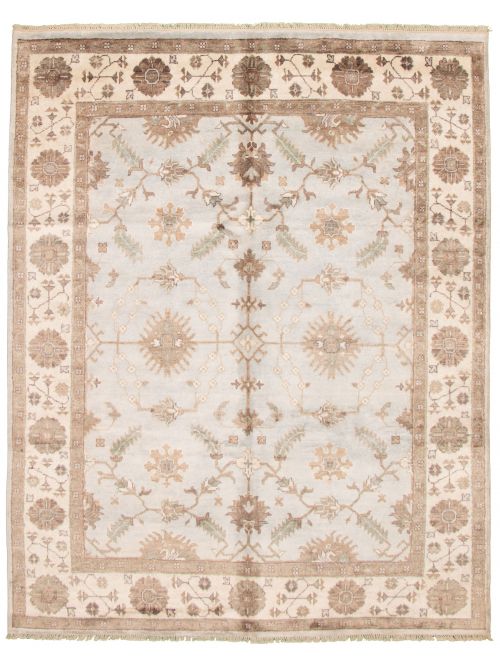 Indian Jules Oushak 7'10" x 9'9" Hand-knotted Silk Rug 