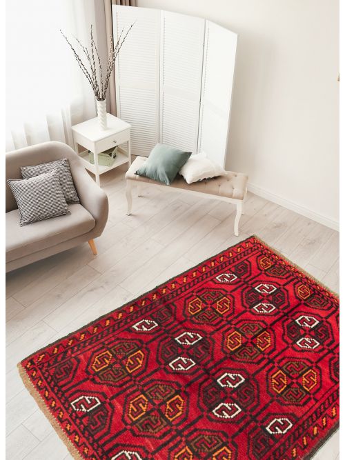 Afghan Akhjah 3'5" x 5'1" Hand-knotted Wool Rug 