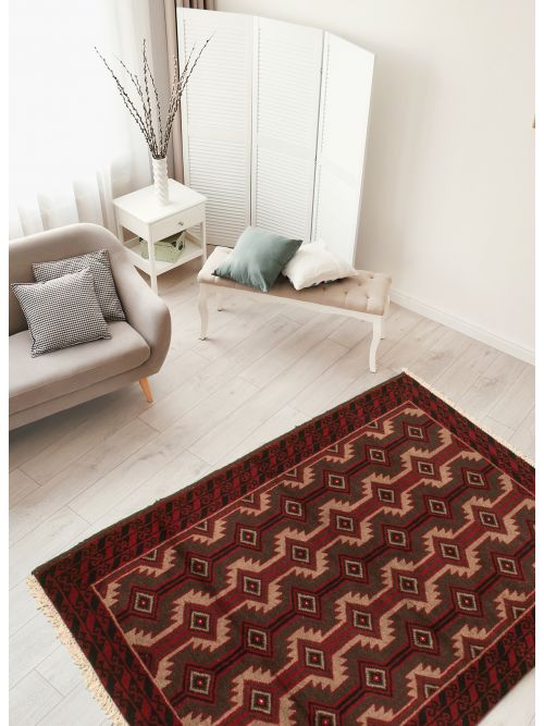 Afghan Herati 3'2" x 5'5" Hand-knotted Wool Rug 
