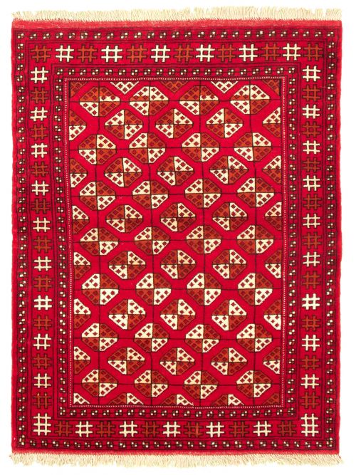 Turkmenistan Turkoman 4'5" x 5'10" Hand-knotted Wool Rug 