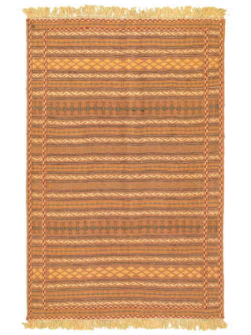 Turkish Ottoman Kashkoli 3'2" x 4'9" Flat-Weave Wool Tapestry Kilim 