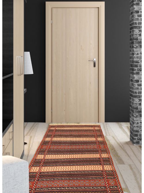 Turkish Ottoman Kashkoli 2'4" x 6'8" Flat-Weave Wool Tapestry Kilim 