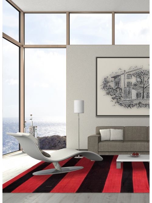 Turkish Moldovia Patch 6'6" x 7'11" Flat-Weave Wool Kilim 