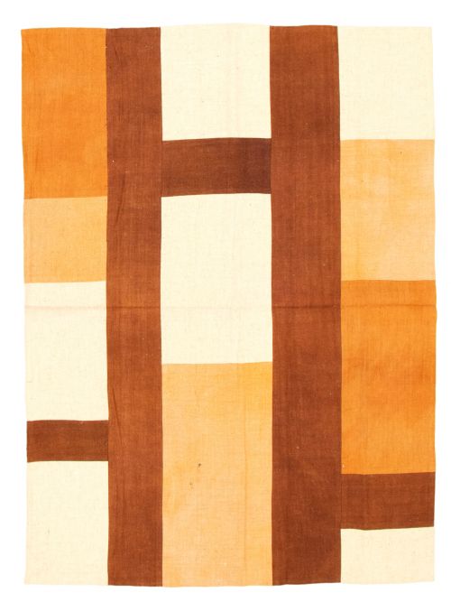 Turkish Moldovia Patch 4'9" x 6'6" Flat-Weave Wool Kilim 