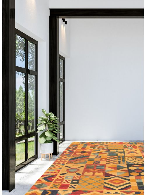 Turkish Sundance 8'6" x 9'10" Flat-Weave Wool Kilim 